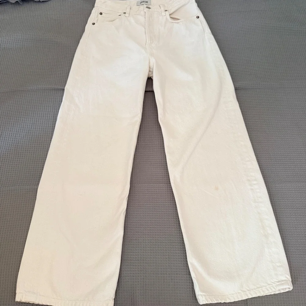 AGOLDE Ren Wide Leg Jeans 26 White High Rise Regenerative Cotton Button fly